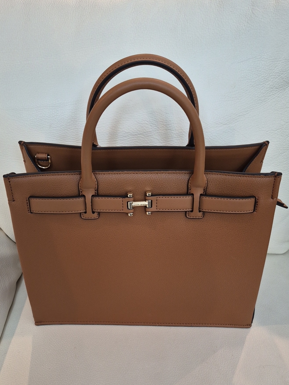 Halston Tan Pebbled Leather Structured Tote! NWT!!!